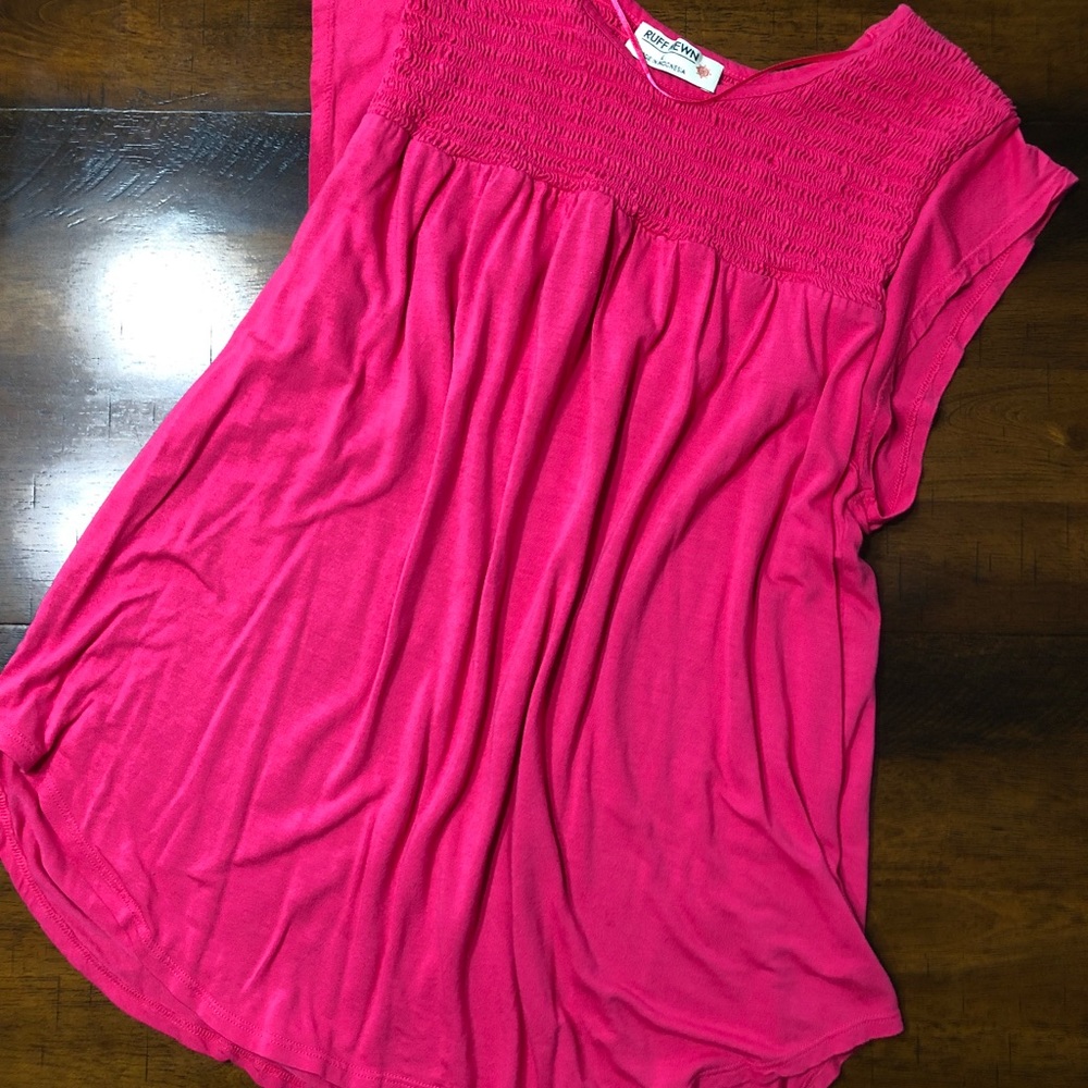 Hot pink flowy blouse! Ruff Hewn. NWOT!